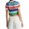 Polo Ralph Lauren Топ трикотажный с полосками и логотипом-буквой с коротким рукавом Женские топы 211792406-001