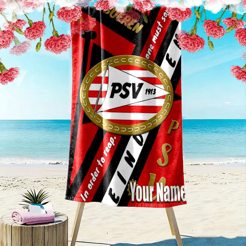 Philips Sport Vereniging Custom Name Print Beach Towel, Large Soft Quick Dry Towel for Beach Camping Swimming