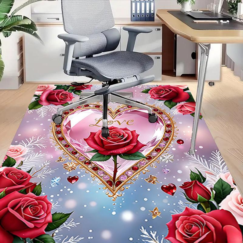 1 шт. Ковер для пола с рисунком сердца и надписью Love, Extra Large, Нескользящий, для офиса, семьи, спальни, Ковер большого размера, Ковер для помещений, Яркие цвета
