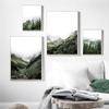 Nature Landscape Wall Art Poster Mountain Forest Trees Print Nordic Painting Decorative Picture Modern Home Decoration