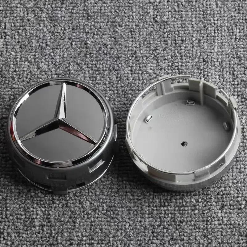 New C200 E200  For Mercedes Benz For Mercedes Benz AMG 4pcs 75mm Black Red Raised Car Styling Wheel Center Cap A0004000900
