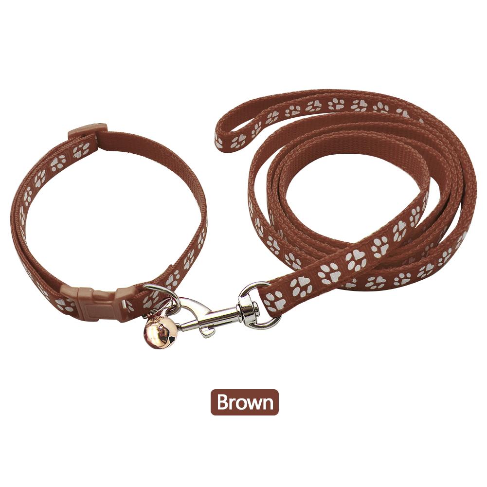 1,2 м поводок и шлейка для домашних животных, цепь для собак с милым принтом лапы для маленьких кошек и собак, поводок для собак, жилет, товары для животных