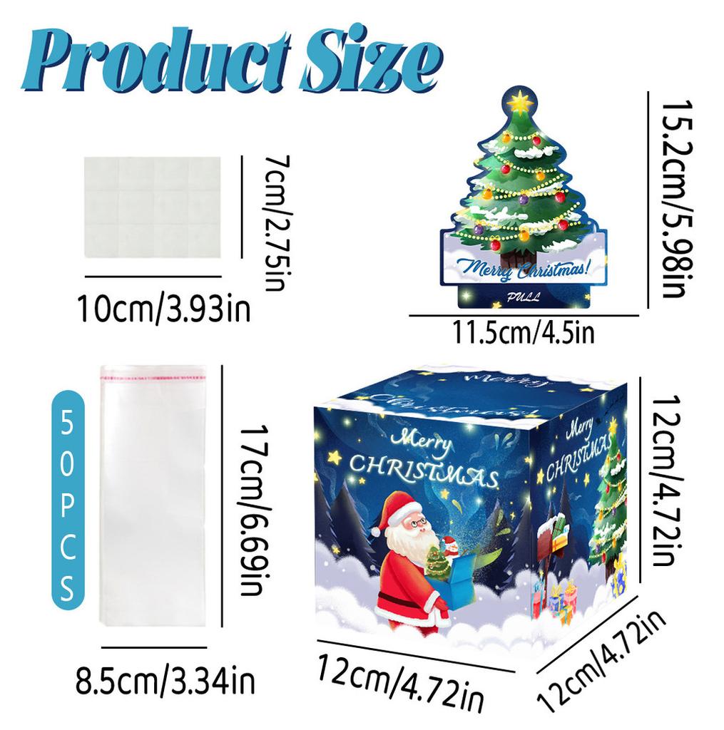 Christmas Santa Themed Claus Gift Pattern Paper Box Holiday Decoration Props