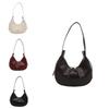Fashion Pu Water Dumpling Shape Shoulder Bag With Stitching Detail For Street Style