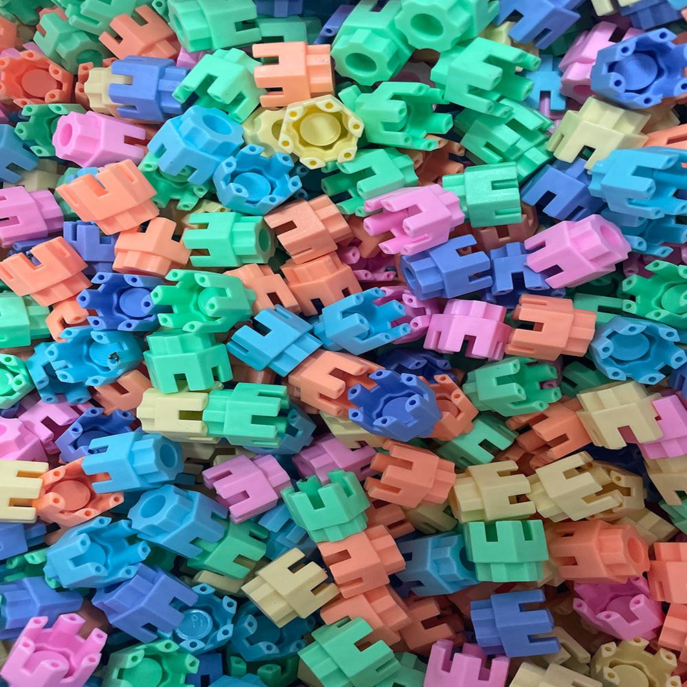 50 шт. классических строительных блоков Macaron Color Hexagonal Interconnect Brick Toys совместимы со всеми основными брендами для детей от 3 лет и старше