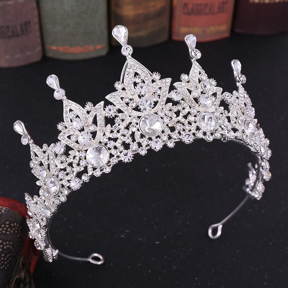 New Baroque Ancient Green Retro High-end Bridal Crown Bridal Boutique Headwear Crystal Wedding Headwear