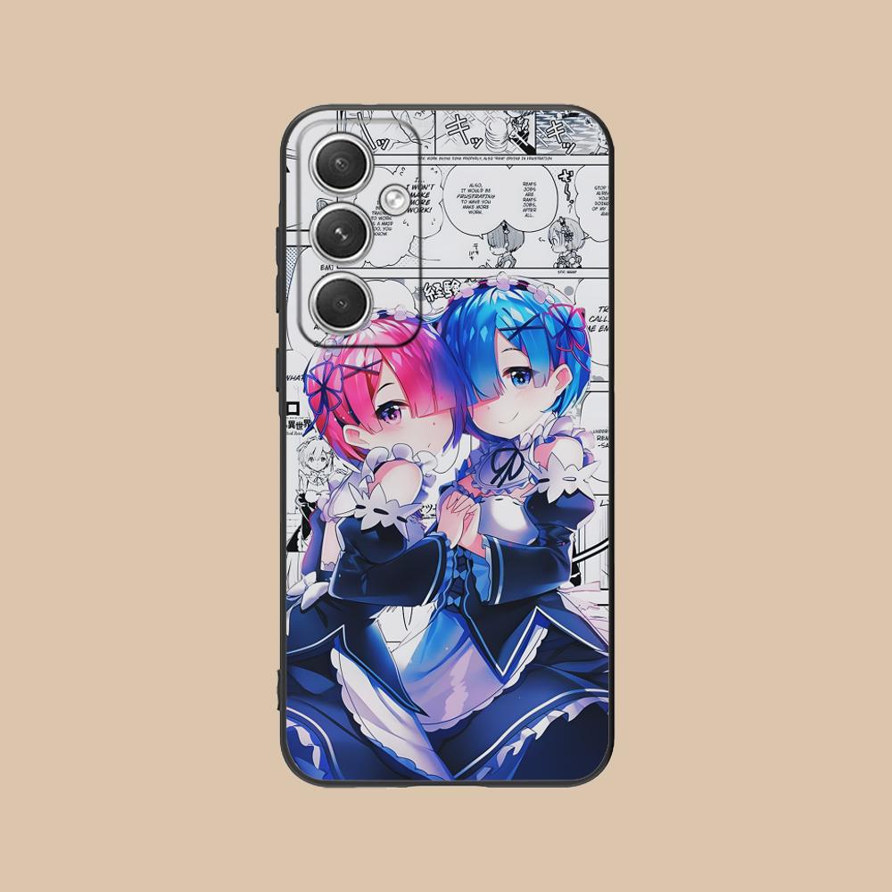 Чехол для мобильного телефона ReZero Рем Рам для Samsung Galaxy S26 S25 S24 S23 S22 S21 S20 Note20 Plus FE Ultra Цветной чехол Красивый чехол