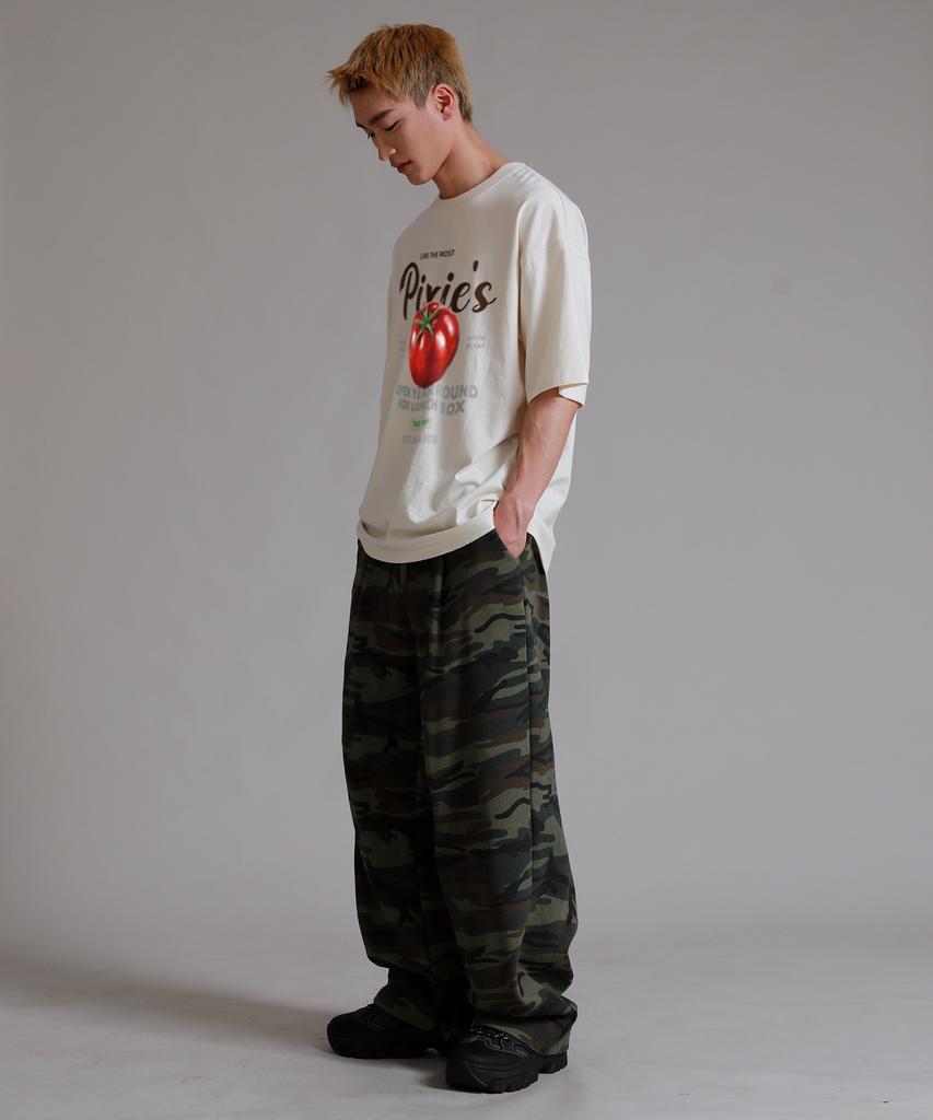 LIKE THE MOST Tomato Price Oversized Short Sleeve T-Shirt_Cream