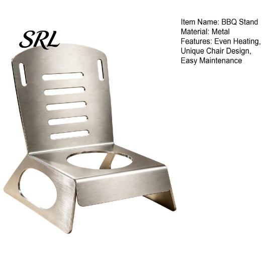 Beer Can Chicken Holder Stainless Steel Chair Roaster Rack, Metal Vertical Stand for Outdoor Grill Rack Whole And Vegetables, Cooking Tool Camping