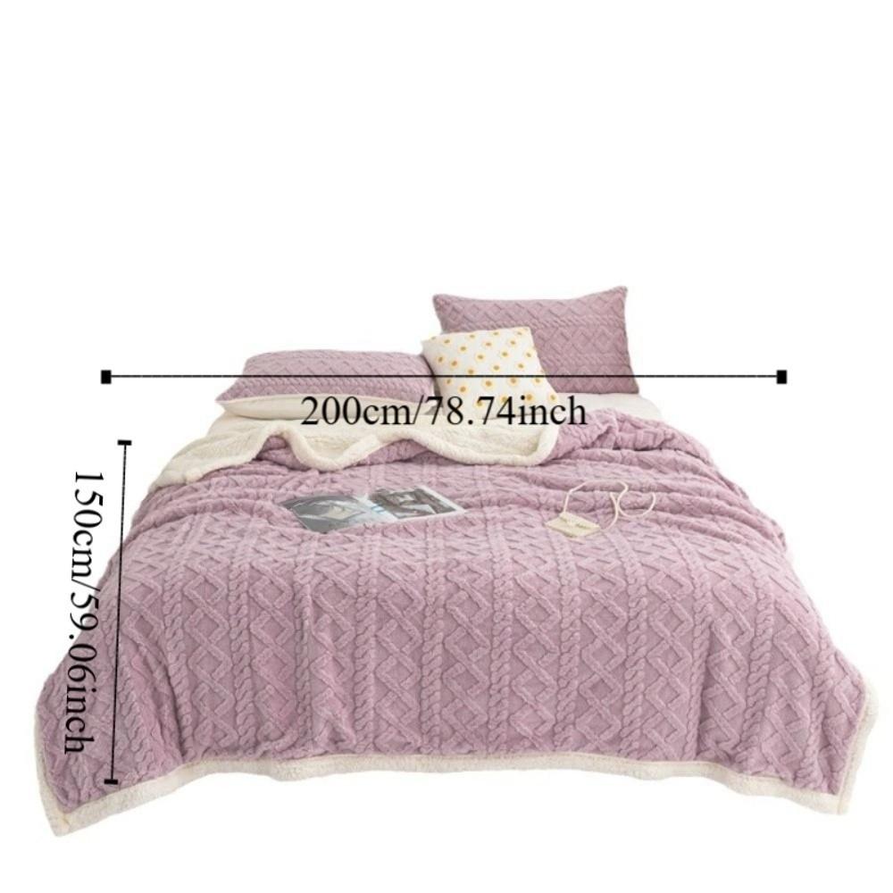 Однотонное коралловое флисовое одеяло, утолщенное одеяло для сна в офисе, ромбовидное фланелевое одеяло для путешествий
