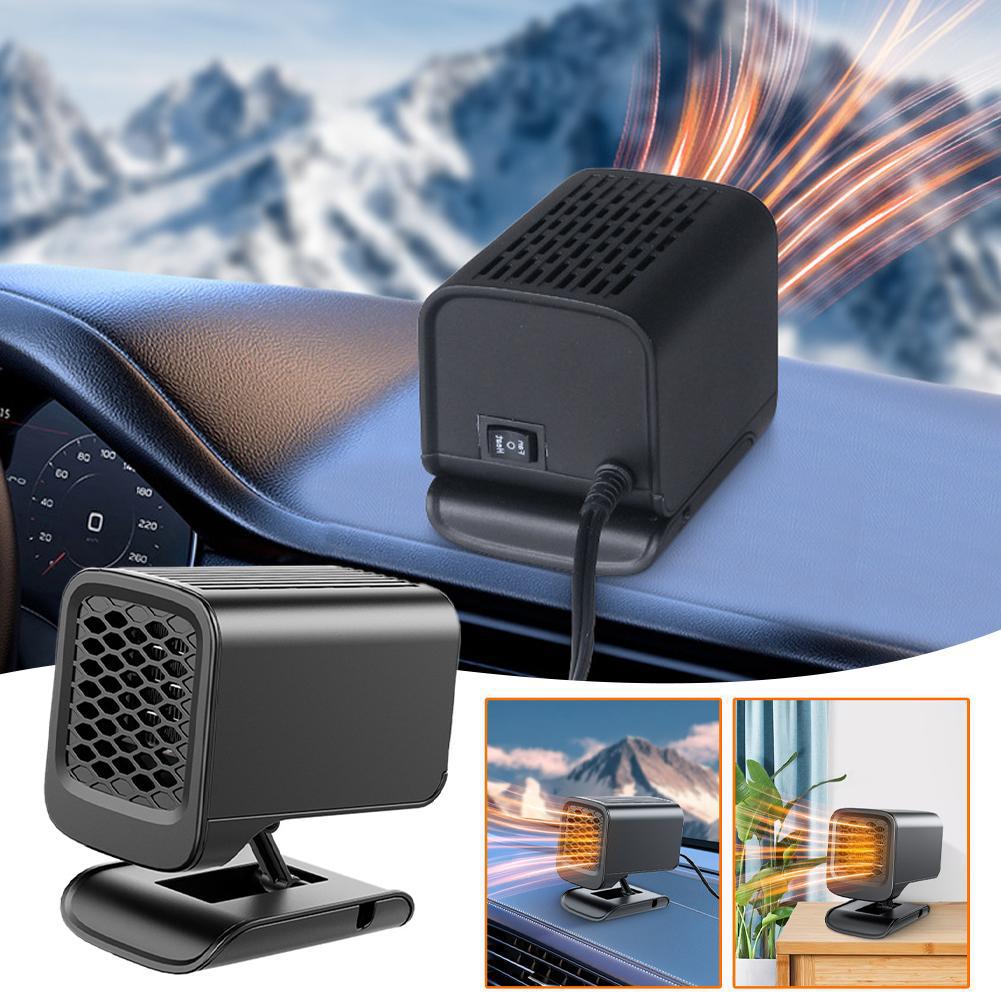Автомобильный обогреватель 12/24 В, портативный автомобильный обогреватель, вентилятор 2 в 1, охлаждающий, размораживающий, вращающийся на 360°, автоматический оконный вентилятор He Z0E1
