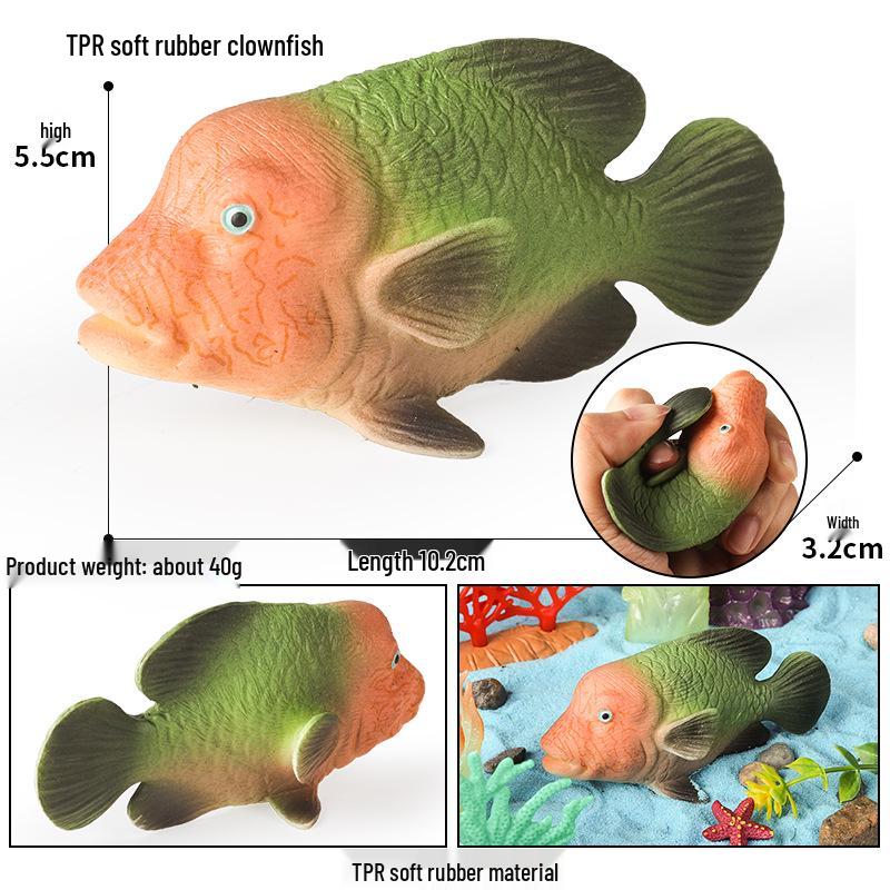 Детский набор моделей морских животных для снятия стресса: Рыба-фугу, Осьминог, Краб, Акула, Дунклеостей