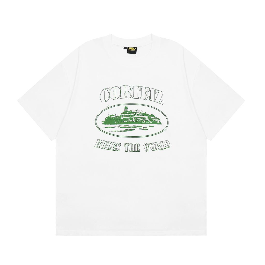 Manufacturer wholesale foreign trade Alcatraz series color pattern letter printing round neck short-sleeved T-shirt top summer INS