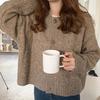 Весенне-осенний женский кардиган в студенческом стиле, свободный свитер с круглым вырезом и длинными рукавами, трикотажное пальто