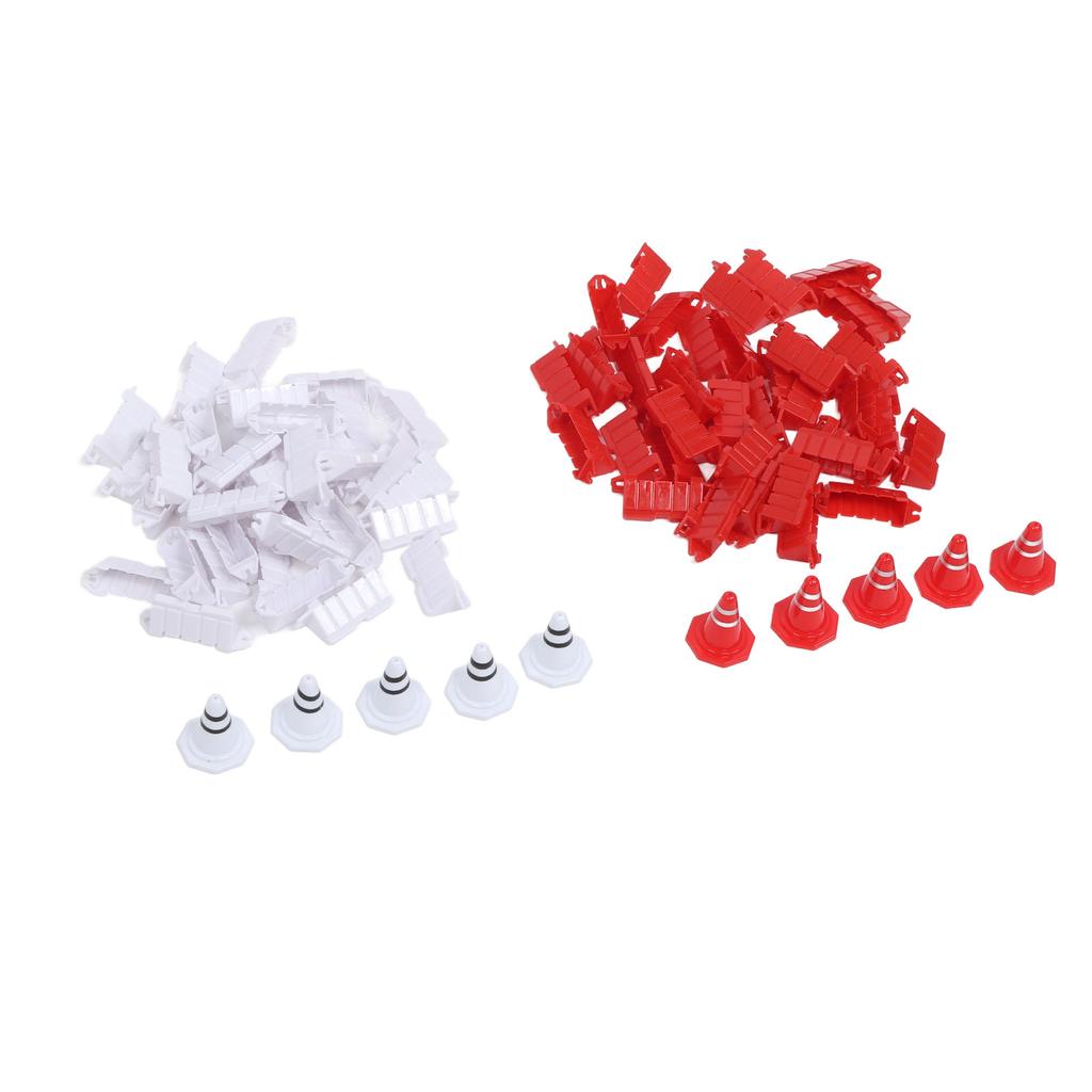 80pcs RC Roadblocks RC Car Racing Track Drift Runway Barriers Drift Field Fence with 10pcs Traffic