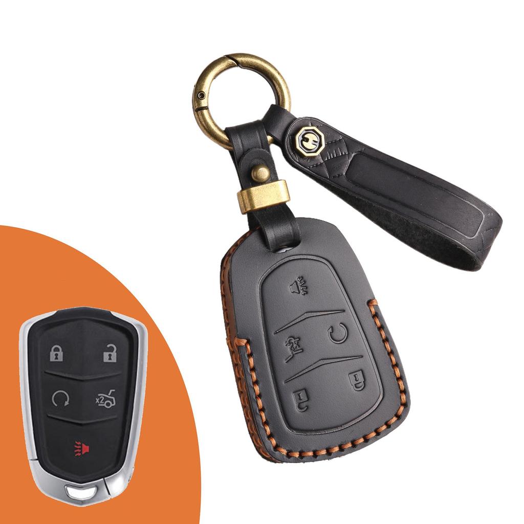 Чехол для ключа автомобиля из натуральной кожи Cadillac для CT4, CT5, CT6, XT4, XT5, XT6, ATXL