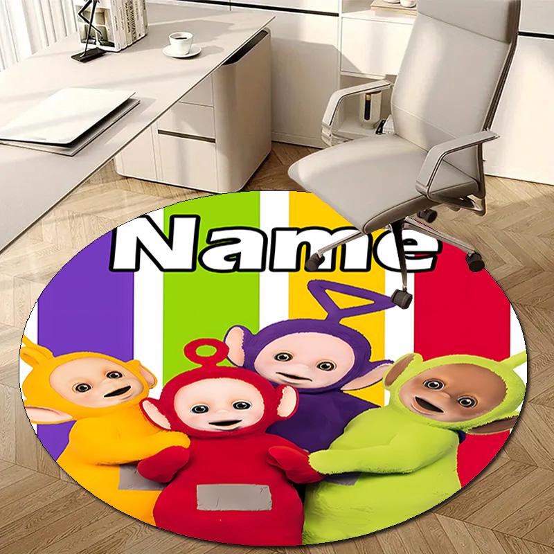 Personalized T-Teletubbies Round Chair Office Rug - Perfect for Mat, Office Chair & More - Ideal Gift for Birthdays and Holidays