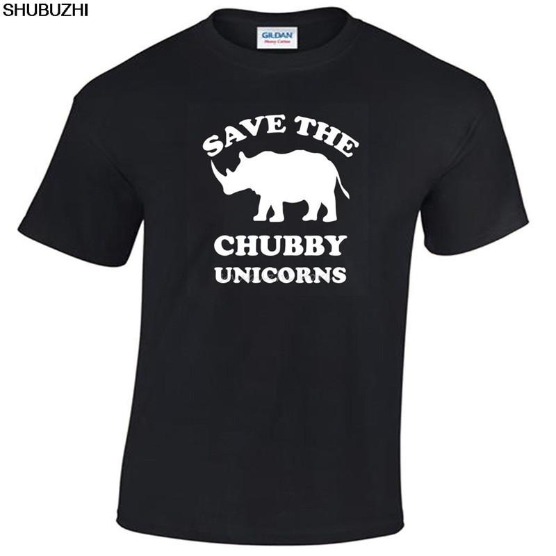 Save The Chubby Unicorns Mens Funny T Shirt S5XL rhino gift unicorn gift summer o neck tee cheap tee sbz4302
