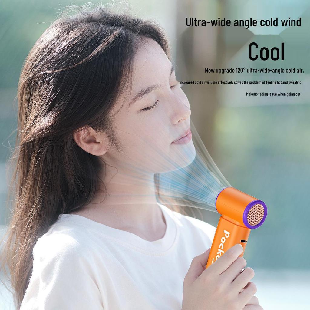 New T317 USB Brushless Handheld Mini Fan: Strong Wind, Digital Display, Portable Turbine.