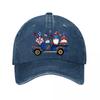 American Flag Gnomes On Blue Leopard Decor Washed Baseball Cap Outdoor For Womens Unisex FeUnisex