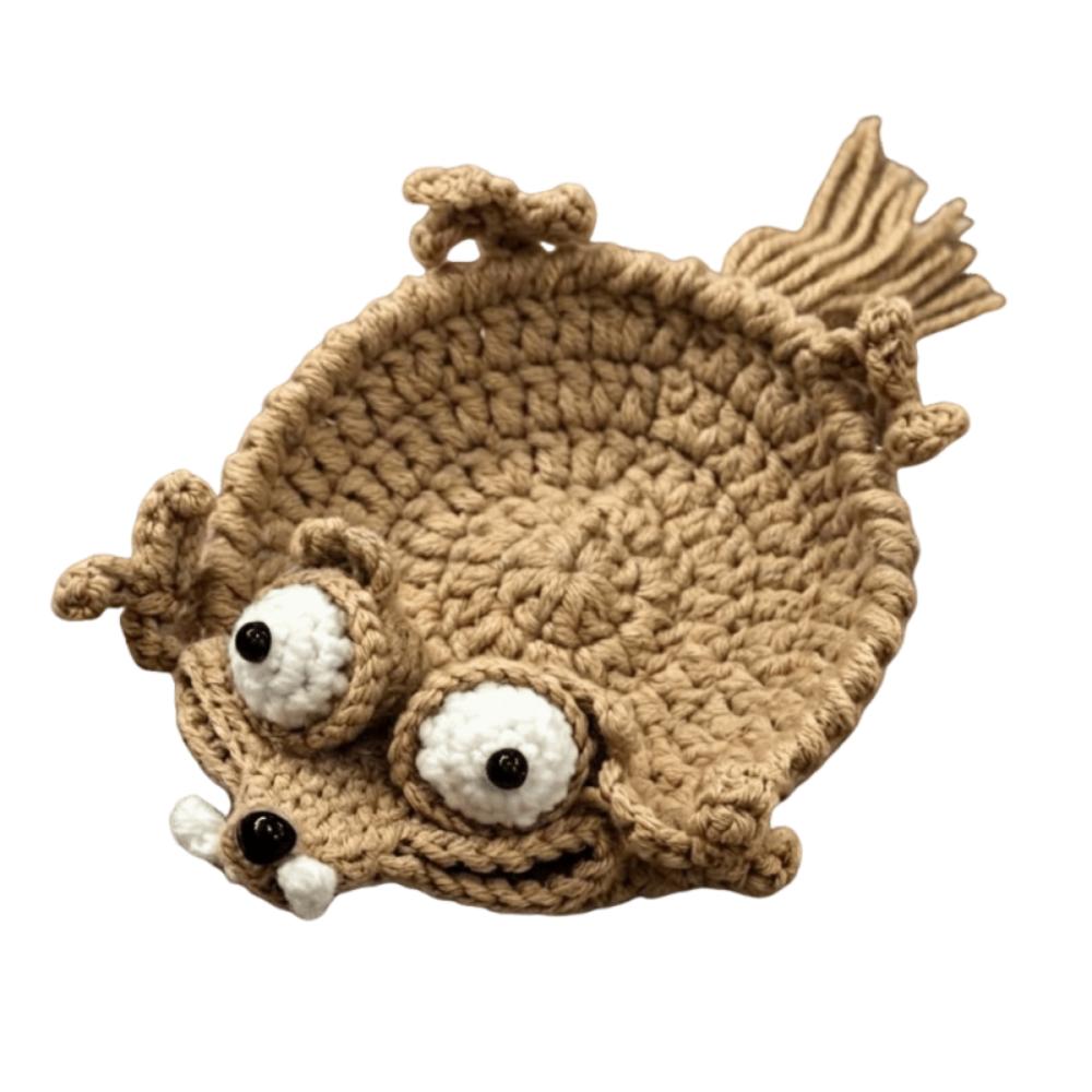 Creative Crochet Squirrel Coasters Pressable Drink Insulation Pad Gift Water Cup Mat Tableware