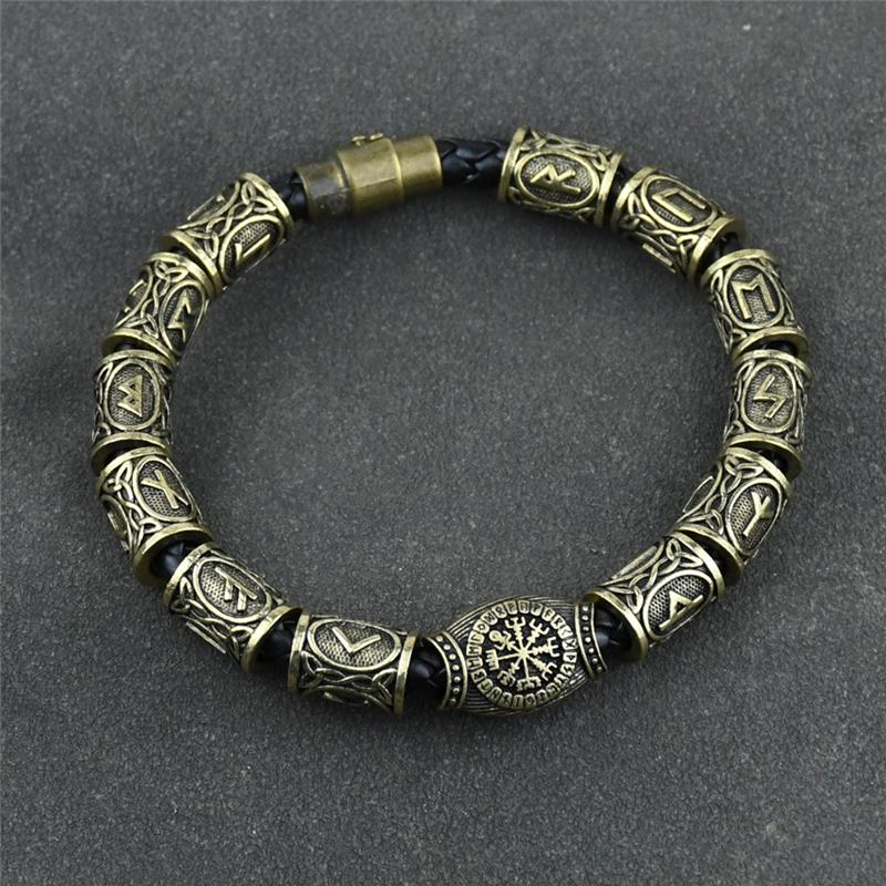 Браслет со скандинавскими рунами Викинго, 13 шт., руны, бусины, Vegvisir, компас, амулет, браслет викингов, славянские аксессуары