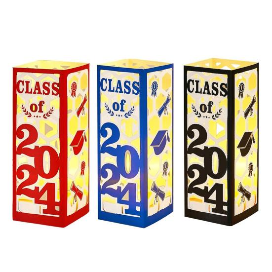 6 шт. освещенных выпускных центральных украшений для выпускного класса 2025 года, фонарики, украшения для выпускного со светодиодной подсветкой для выпускного в колледже, принадлежности для вечеринки