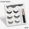 3 Pairs Eye Makeup Magnet Lashes Magnetic False Eyelashes Liqiud Eyeliner Beauty Kit Mink Eyelash