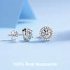 Серьги-гвоздики из 100% муассанита цвета D 0,5 карата 1,0 карата, круглые бриллианты, серьги-гвоздики из стерлингового серебра 925 пробы, подарок на день рождения, ювелирные изделия