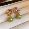 Light Luxury Bohemian Earrings Women Ear Jewelry Sweet Drop Earrings Flower Stud Earrings  Gift