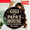 2D Flat, A Vintage "Gigi And Papa'S House" Round Aluminum Sign, Rustic Home And Garden Wall Decor with Heart Accents, Perfect Gift for Grandparents