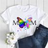 Новая женская футболка, модная футболка с цветочным принтом MOM Butterfly, повседневная футболка с коротким рукавом, женская футболка в стиле 90-х годов, женская футболка