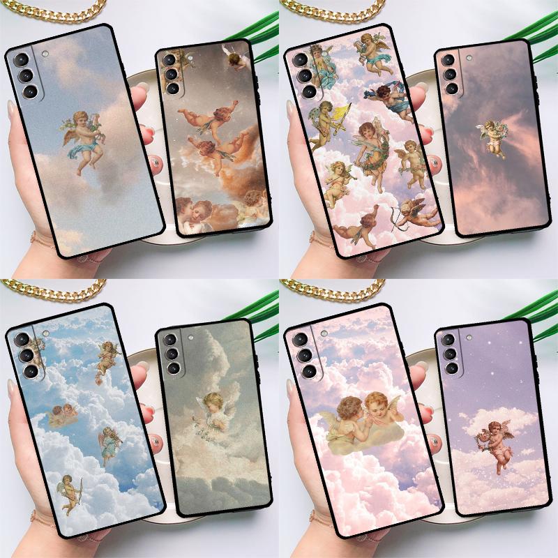Cartoon Angel Baby Printing Case For Samsung Galaxy S23 S22 Ultra S21 Plus S8 S9 S10 Note 10 20 Ultra S20 FE S21 FE Cover