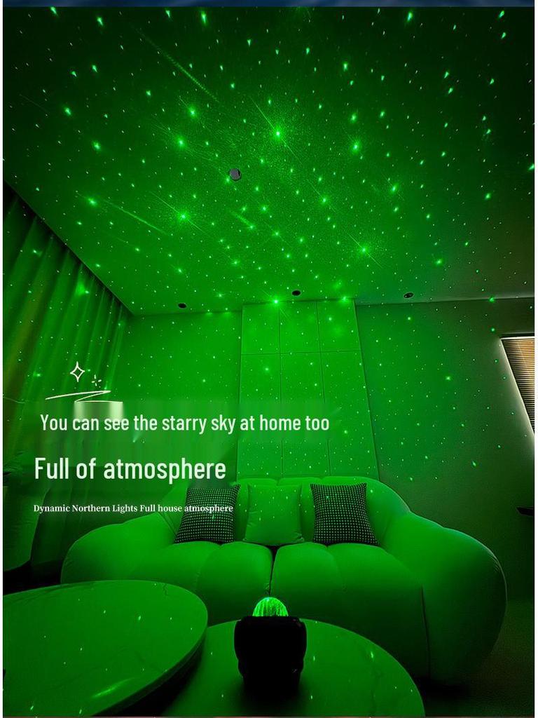 Aurora Starlight Moon Projector: Colorful Bluetooth Speaker & Atmosphere Lamp