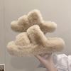Женская обувь осень и зима новые женские тапочки из кроличьей шерсти легкие теплые домашние тапочки из хлопка