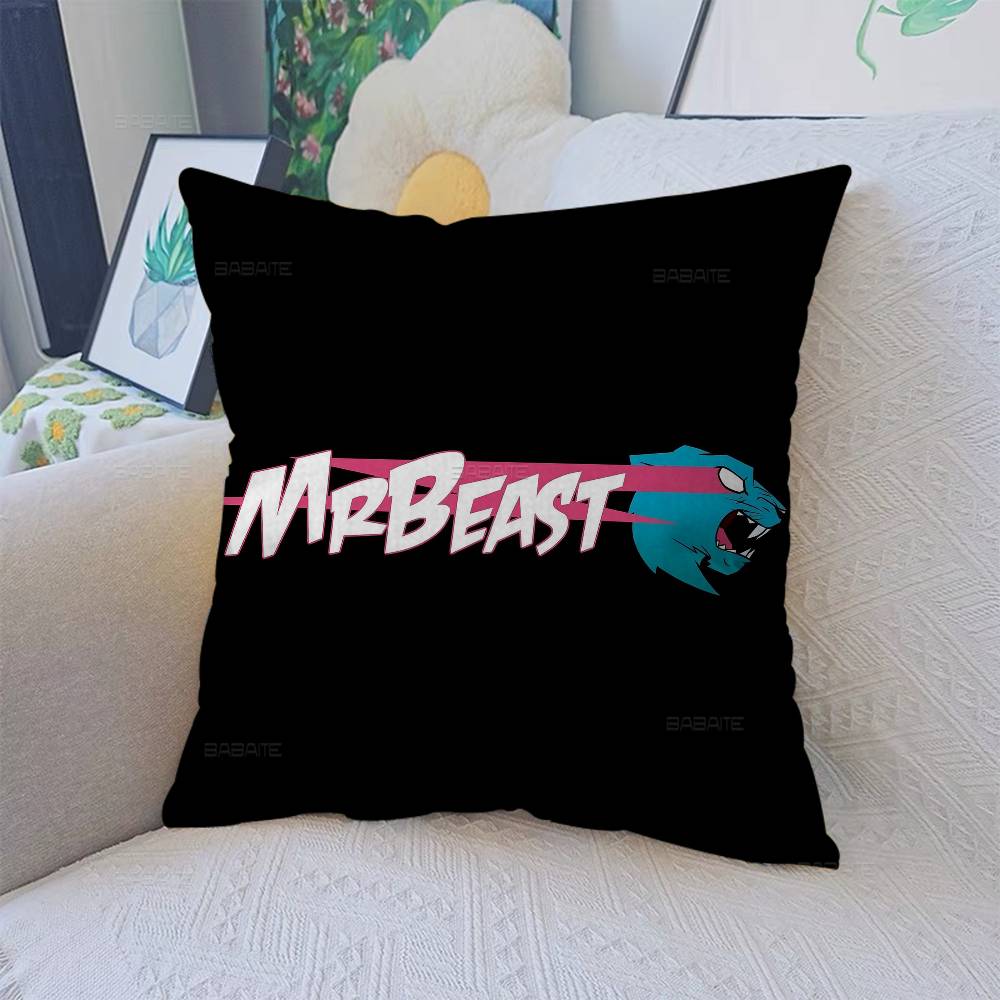 Игровой блогер MrBeast Наволочки Мультяшные Декоративные для Дивана Дома Двусторонние Короткий Плюш Милые Наволочки