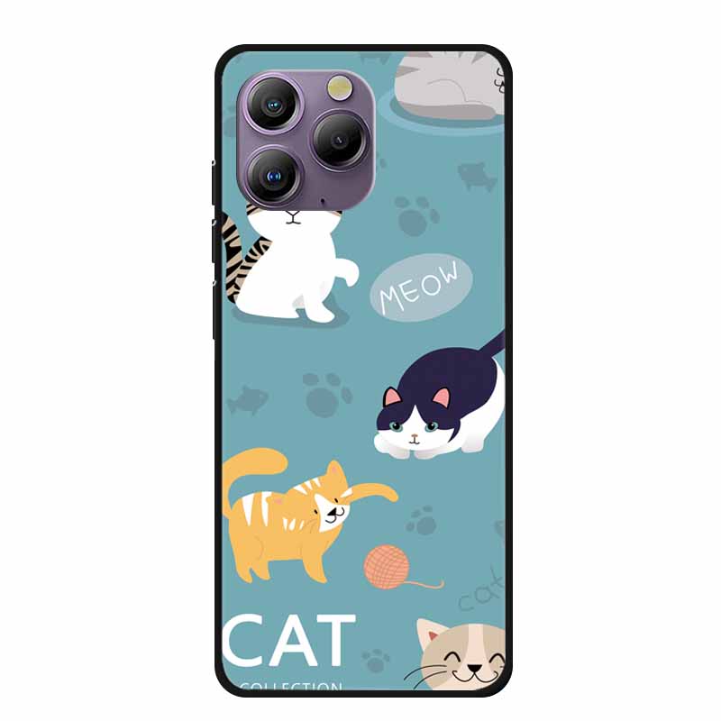 Soft Space Cover for Blackview A96 Case Flower TPU Cat Silicone Phone Cases for BlackviewA96 Cover Shockproof Lovely Shell
