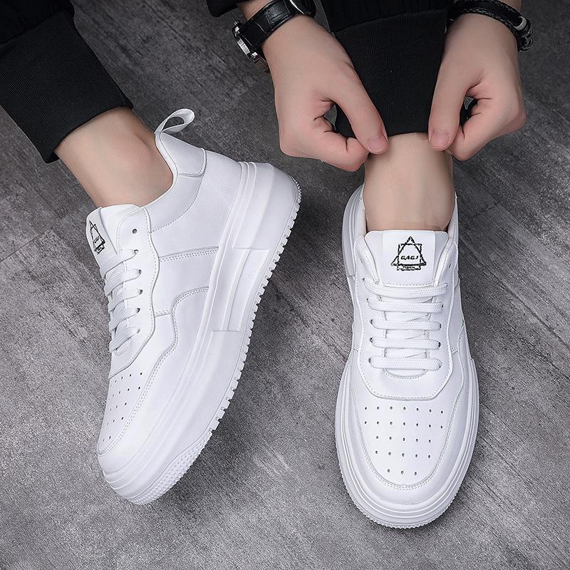 Мужская обувь осень 2025 простые мужские туфли Air Force, нишевая обувь для доски, черно-белая, приливная, платформа, личность, универсальная обувь, пятно