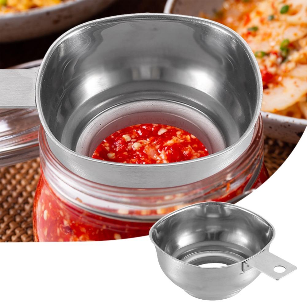 Воронка кухонная с ручкой из нержавеющей стали, воронка для консервирования, прочная воронка с широким горлом, банки для консервирования