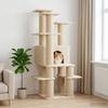 Cat Tree with Sisal Scratching Posts Cream 161 cm