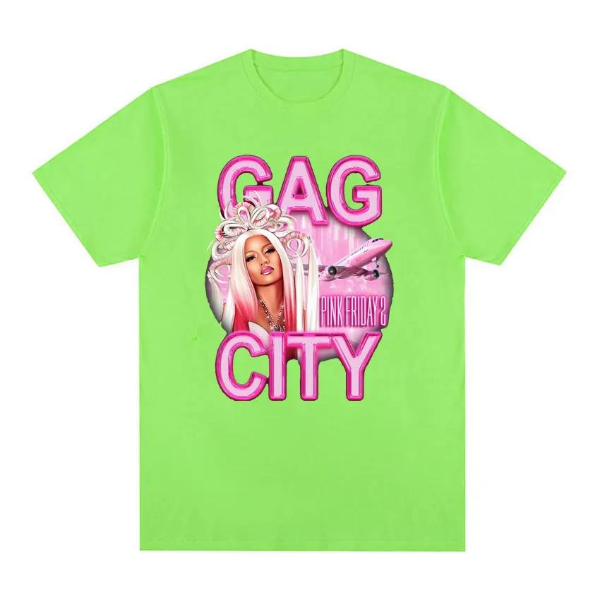 Gag City, футболка с принтом Nicki Minaj Королева Рэпа Женская Мужская Эстетичная Футболка с Коротким Рукавом Хип-Хоп Круглый Вырез Хлопковая Футболка Топы