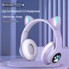 STN-28 Luminous Cat Ear Wireless Bluetooth Headset with Heavy Bass, Over-ear, Sport & Card Slot