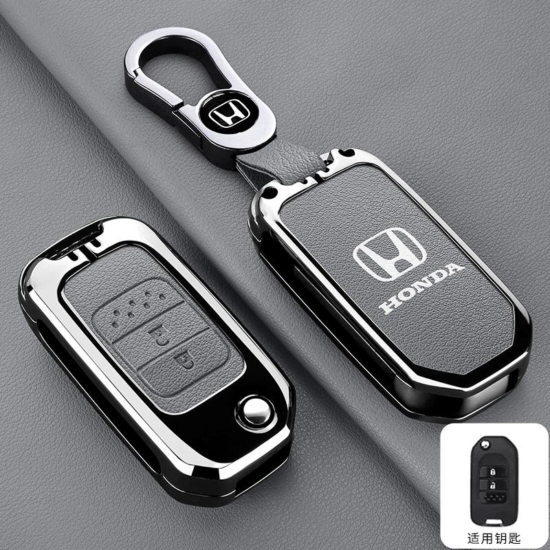 Zinc Alloy Car Flip Smart Key Case Cover Protection Shell For Honda Civic 4d 9th Gen 10 Accord XRV Life Jazz Crv Fit CR-V Crider