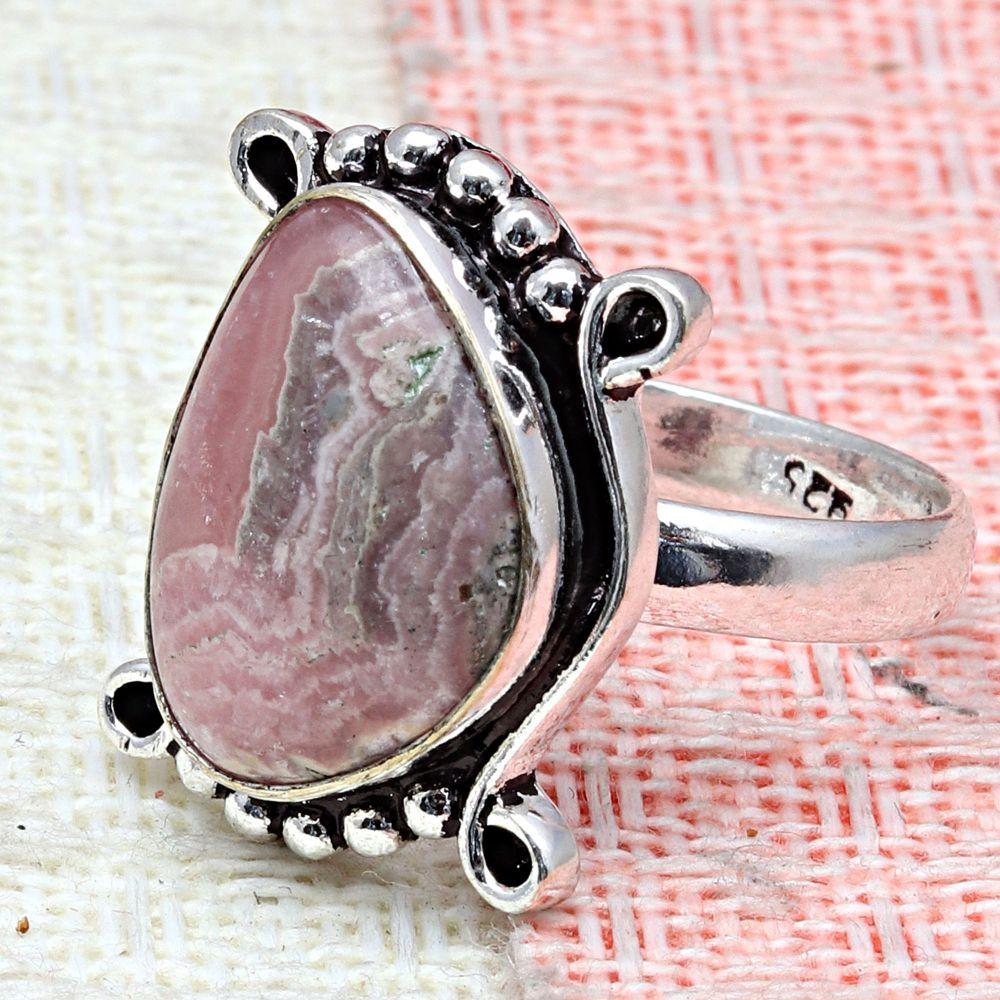 Rhodochrosite Gemstone Handmade Silver Jewelry "9"