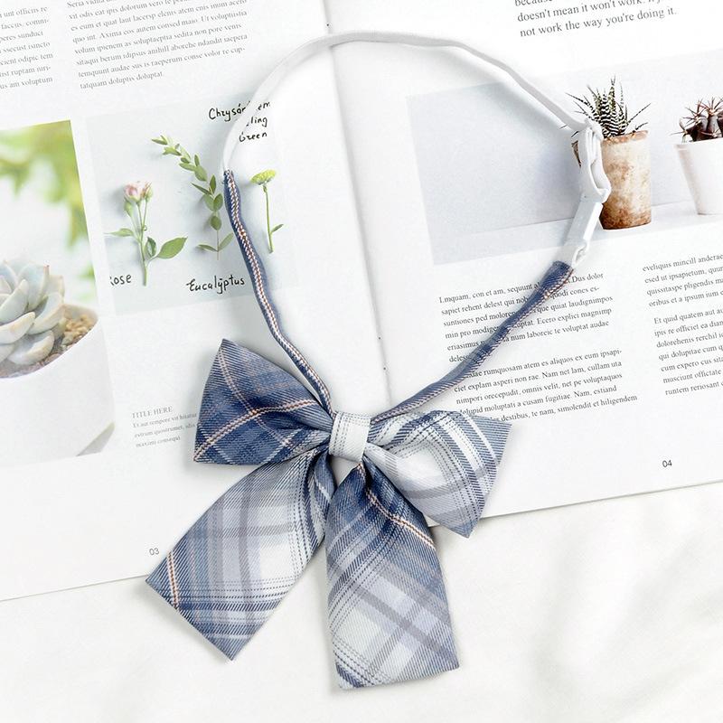 JK Bow Tie for Women, Japanese Uniform Shirt, College Style Student Plaid Tie, Men's Free Ribbon Accessories