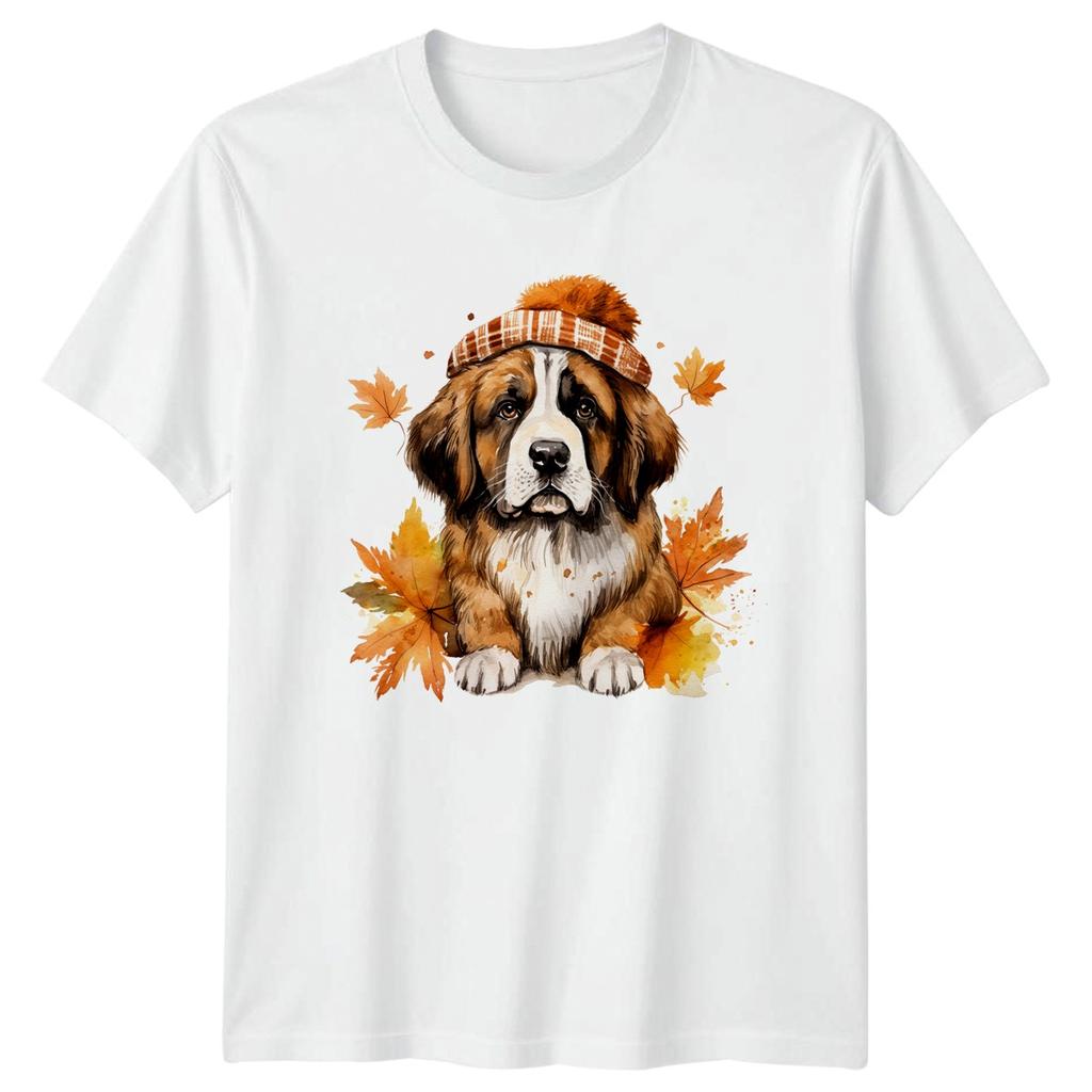 Cozy Autumn Vibes Saint Bernard Dog TShirt Saint Bernard Dog Lovers
