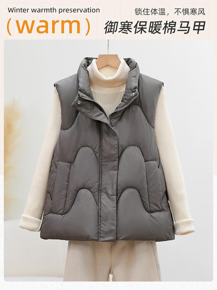 New vest women's short down cotton vest loose student autumn and winter vest jacket