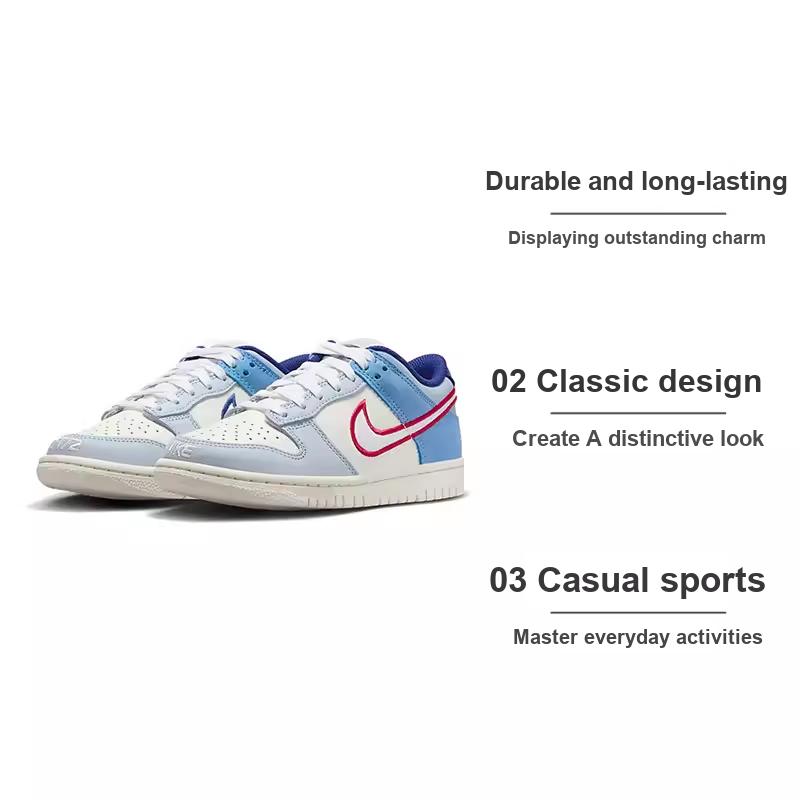Nike Dunk Low GS Armory Blue Red Mesh Kids Sneakers Sail Light-Armory-Blue White HF5742-111