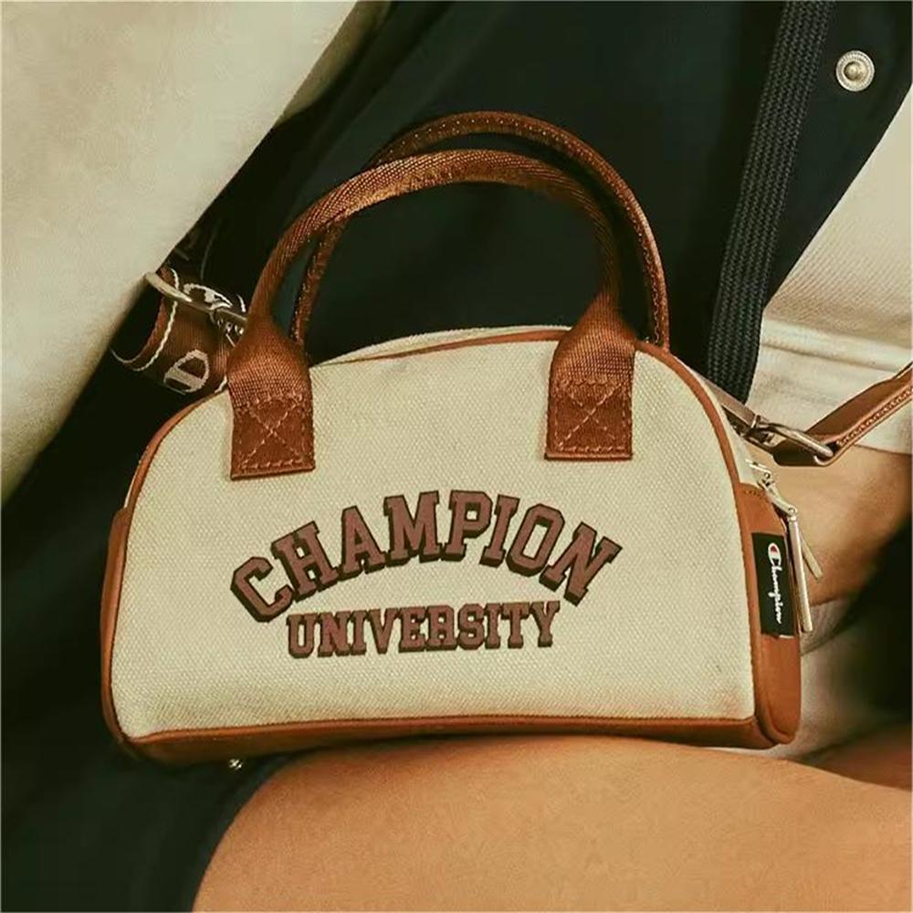 Champion Bowling Bag Classic Logo Campus Font College Style Synthetic Leather And Fabric Shoulder Crossbody Tote Bag Unisex bags U3CACPU19