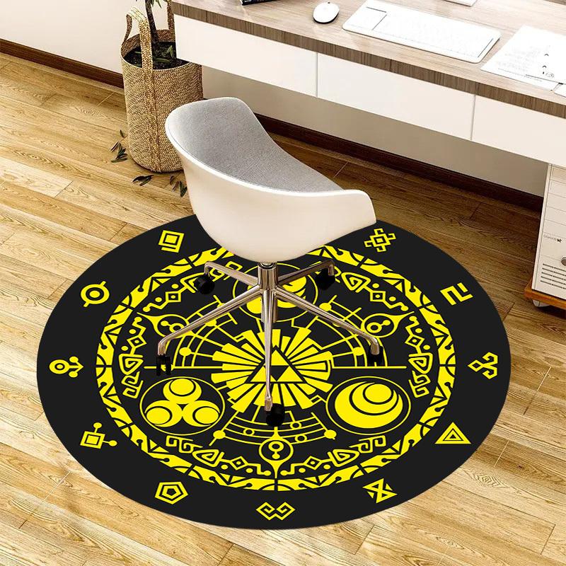 1pc Mystic Symbolism Round carpet, Made of Polyester,Perfect for Decorating Office Chairs, Living Rooms,fplt085